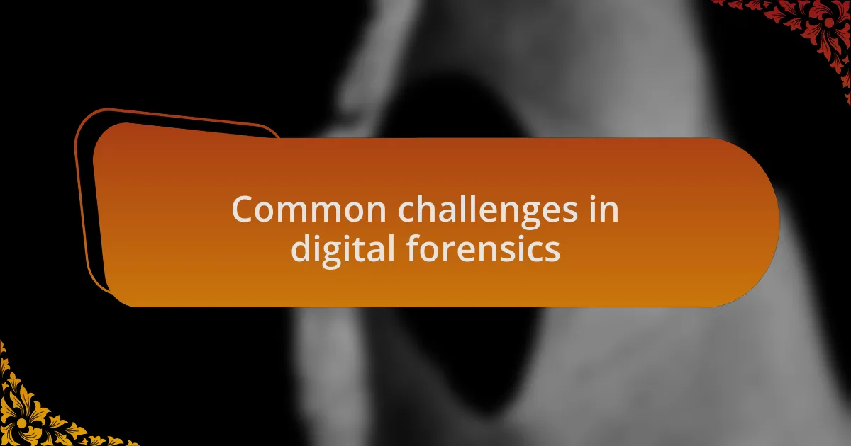 Common challenges in digital forensics