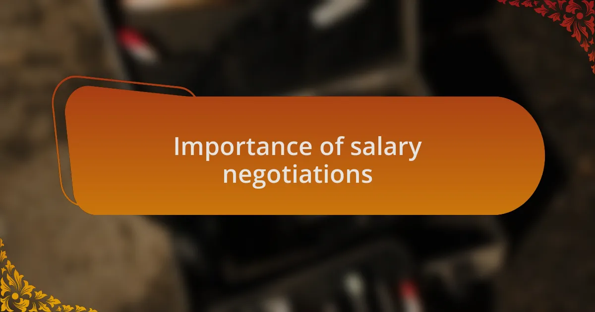 Importance of salary negotiations