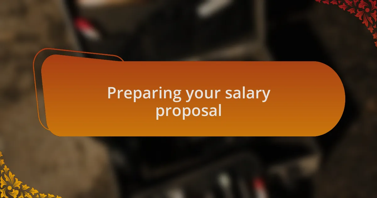 Preparing your salary proposal