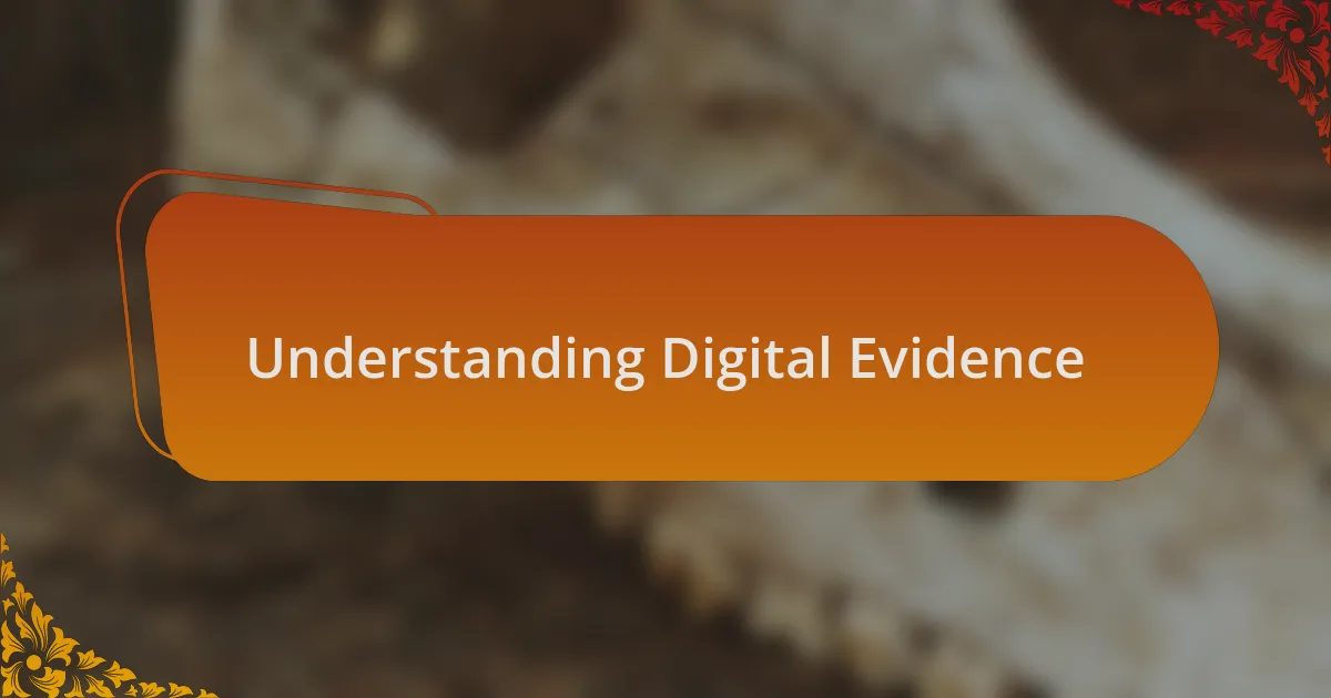 Understanding Digital Evidence